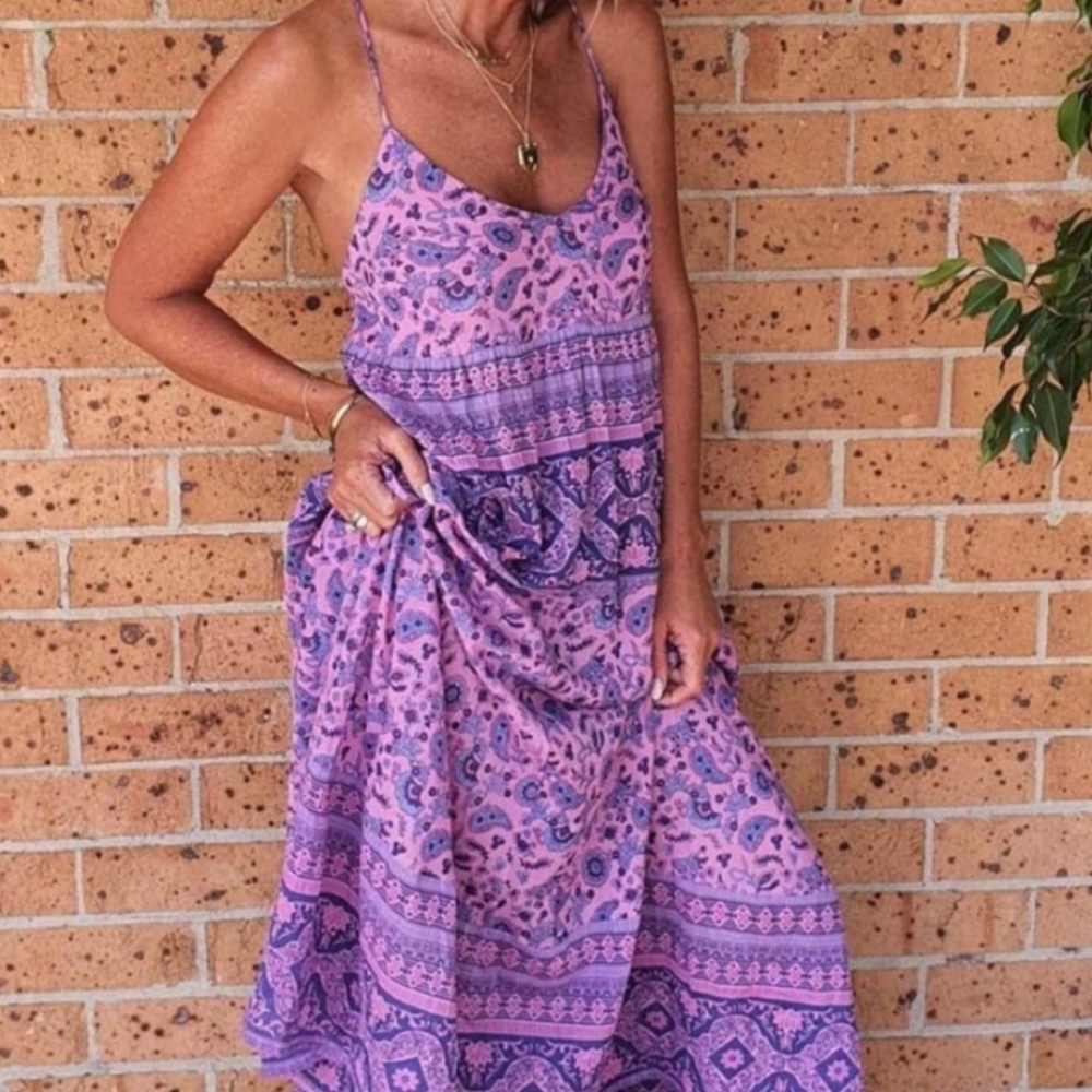 Spell and the Gyspy Collective Pailsey Floral Boho Maxi Dress (Mulberry) - Picture 4 of 16